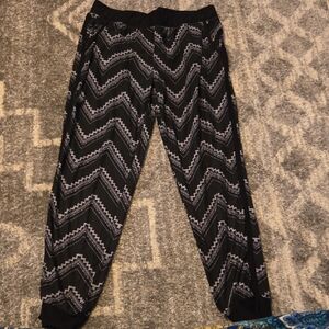 Almost Famous Black and Gray Chevron Joggers/ Lounge Pants